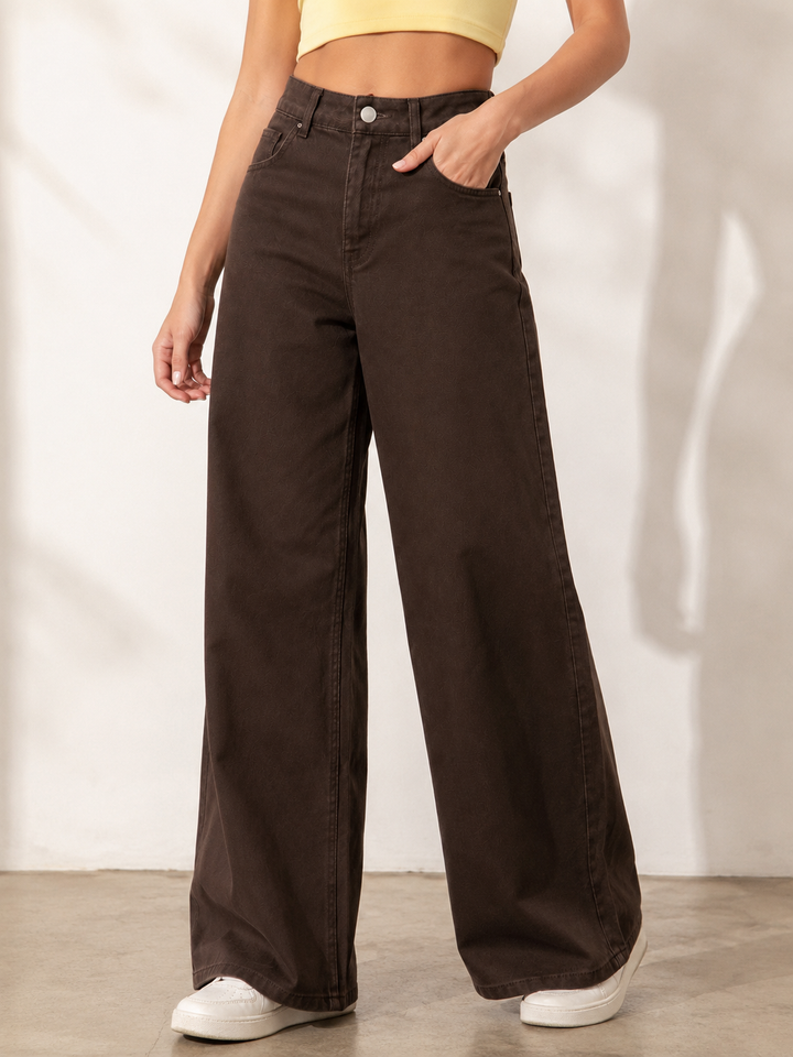 Jean Wide Leg Chocolate