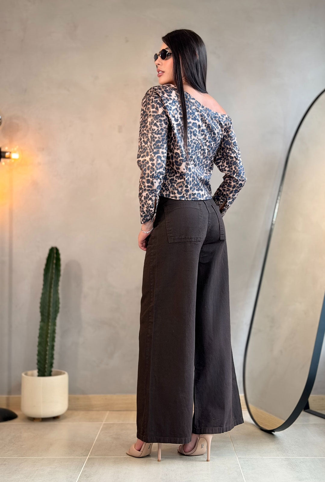 Chaqueta Leopardo Café
