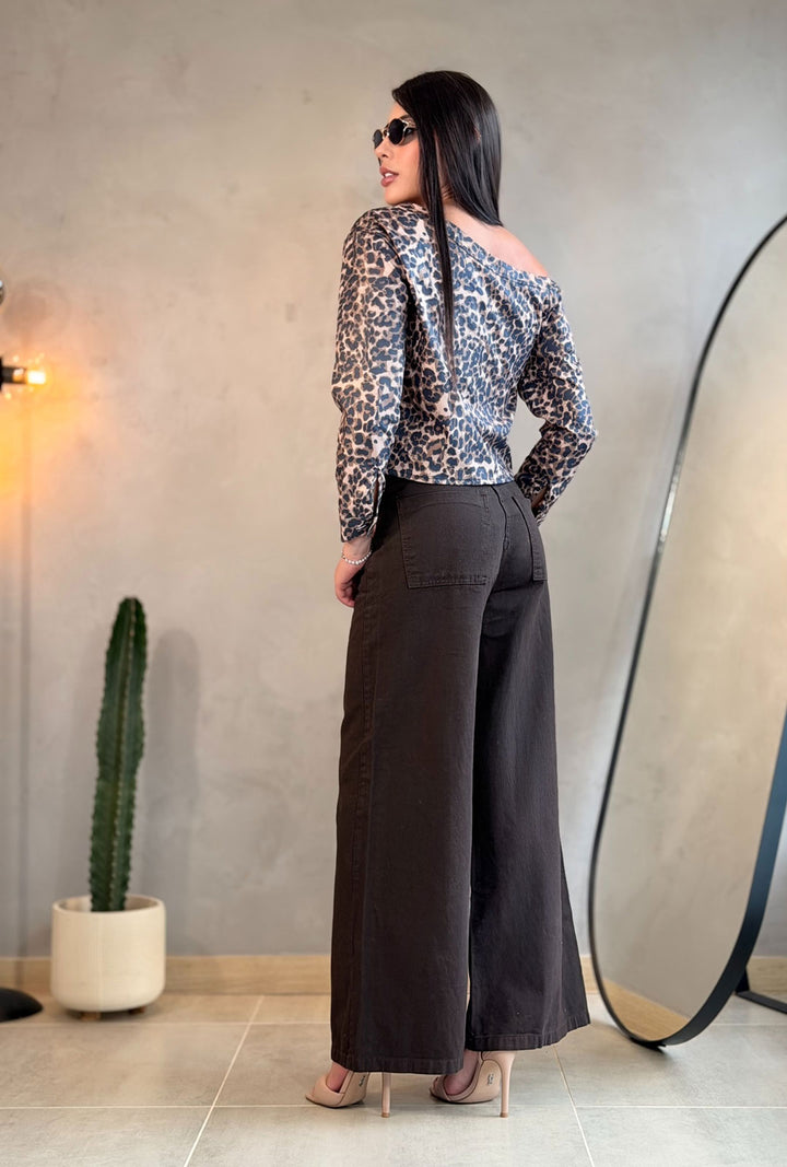 Chaqueta Leopardo Café