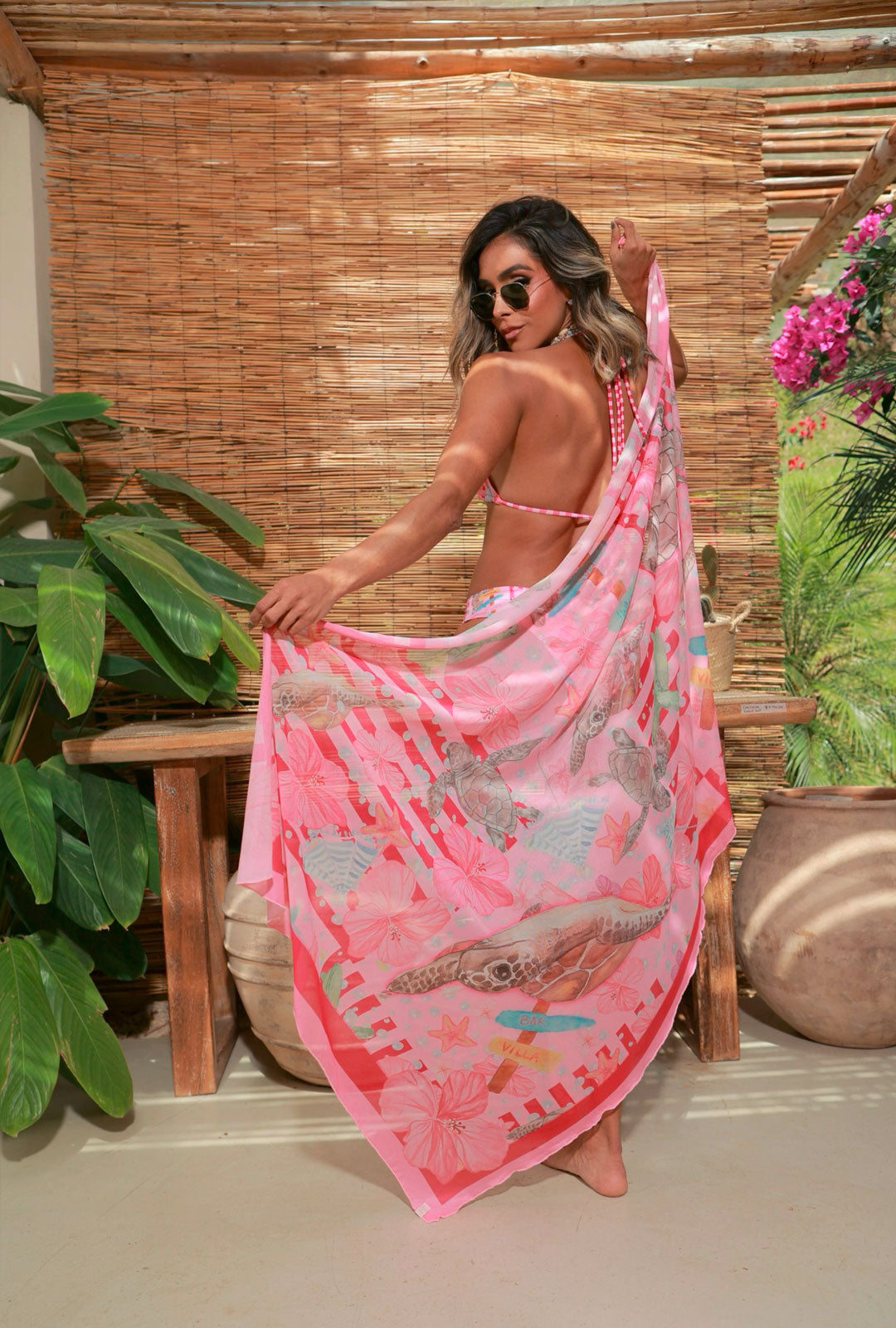 Pareo Ocean Turtle Rosa