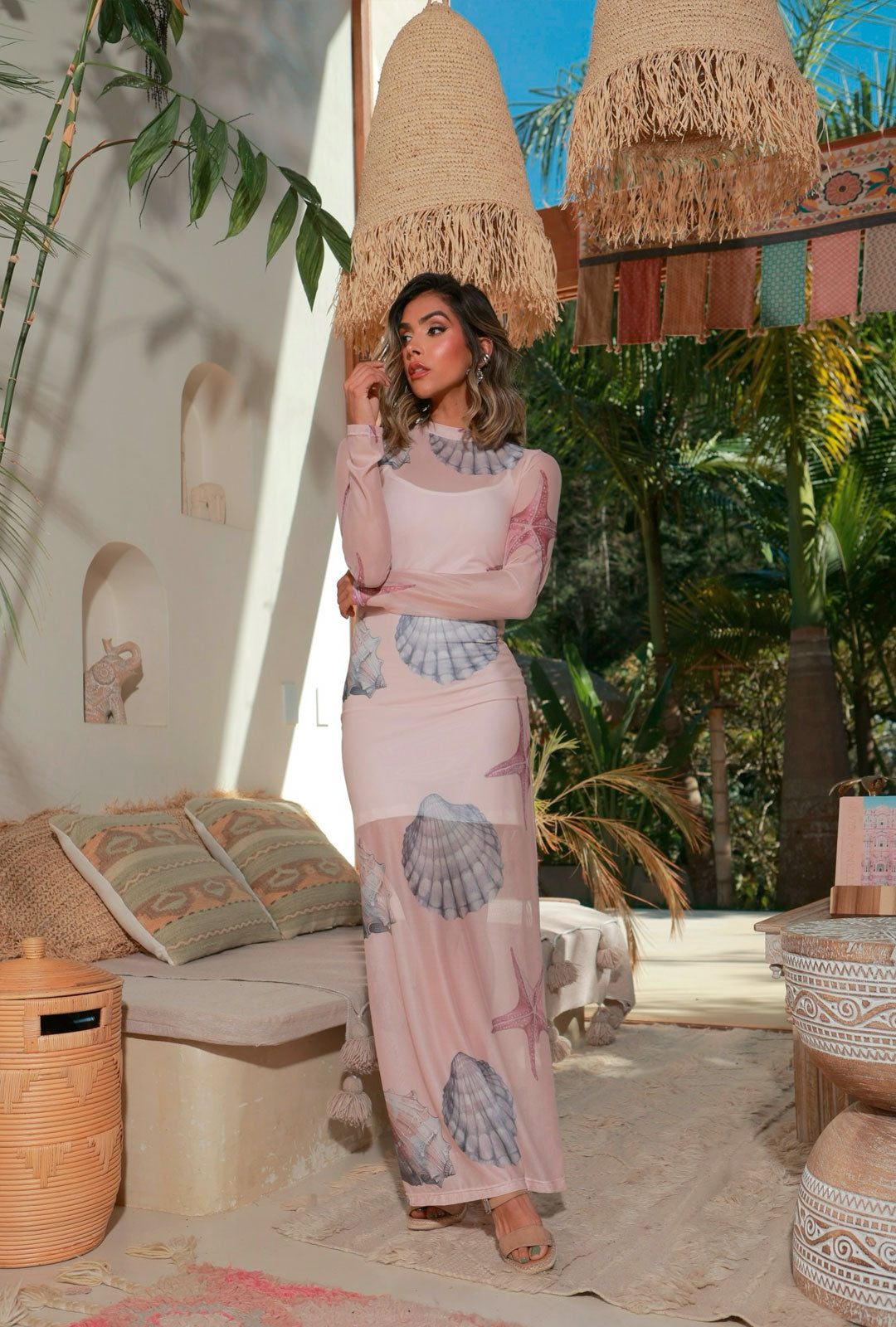 Dúo Vestido Caracola Rosa