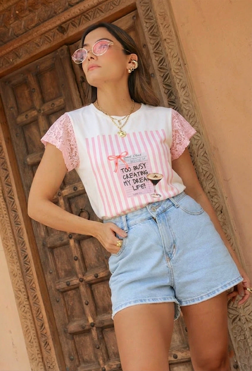 Camiseta Busy Rosa
