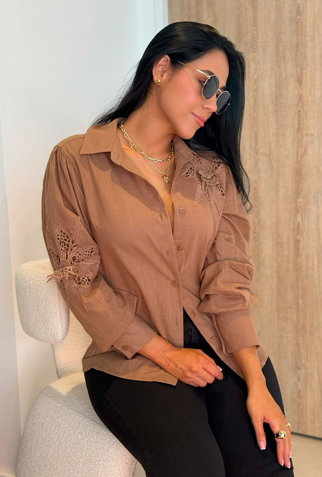Camisa Aitana Mocha Mousse