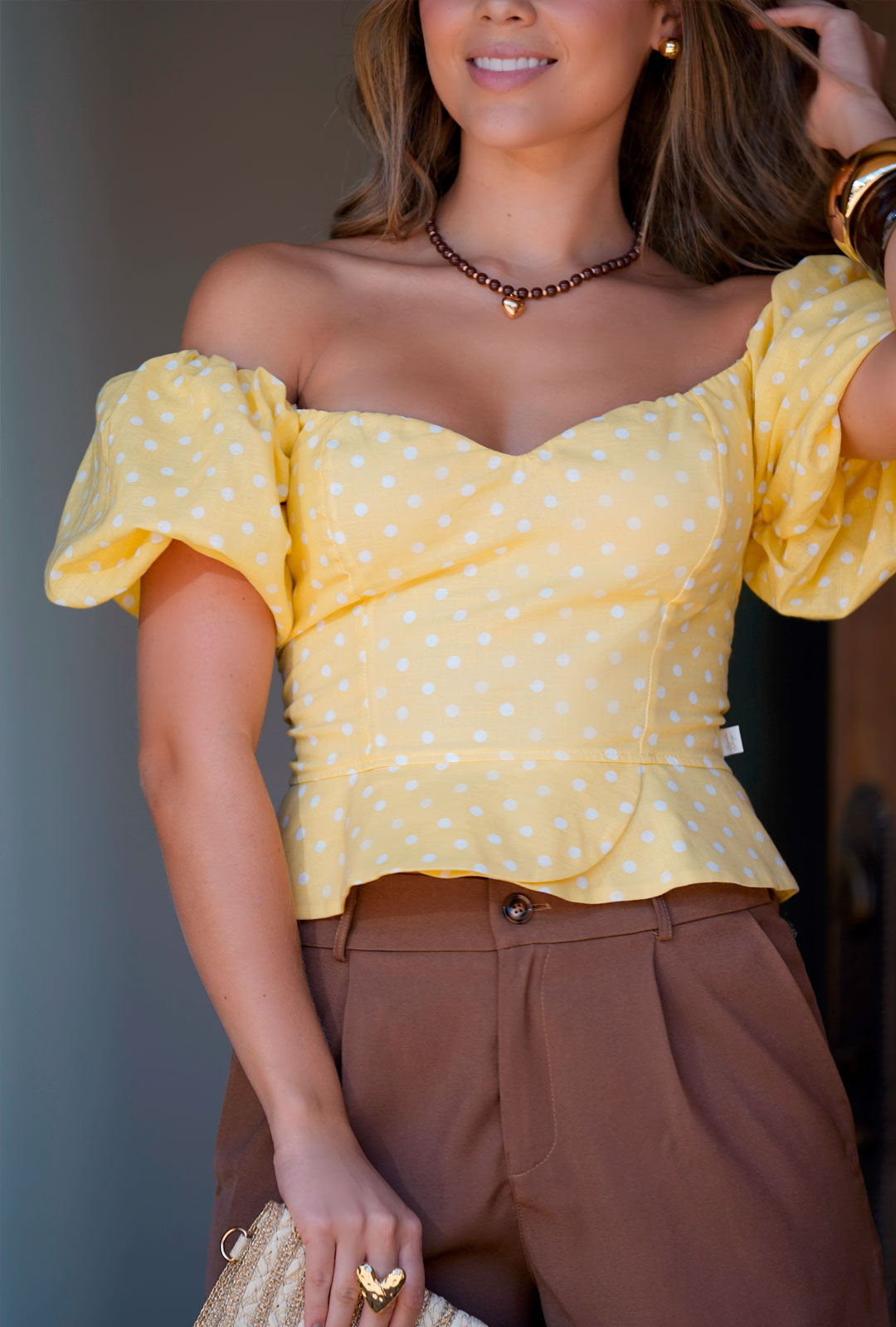 Blusa Polka Dot Amarilla