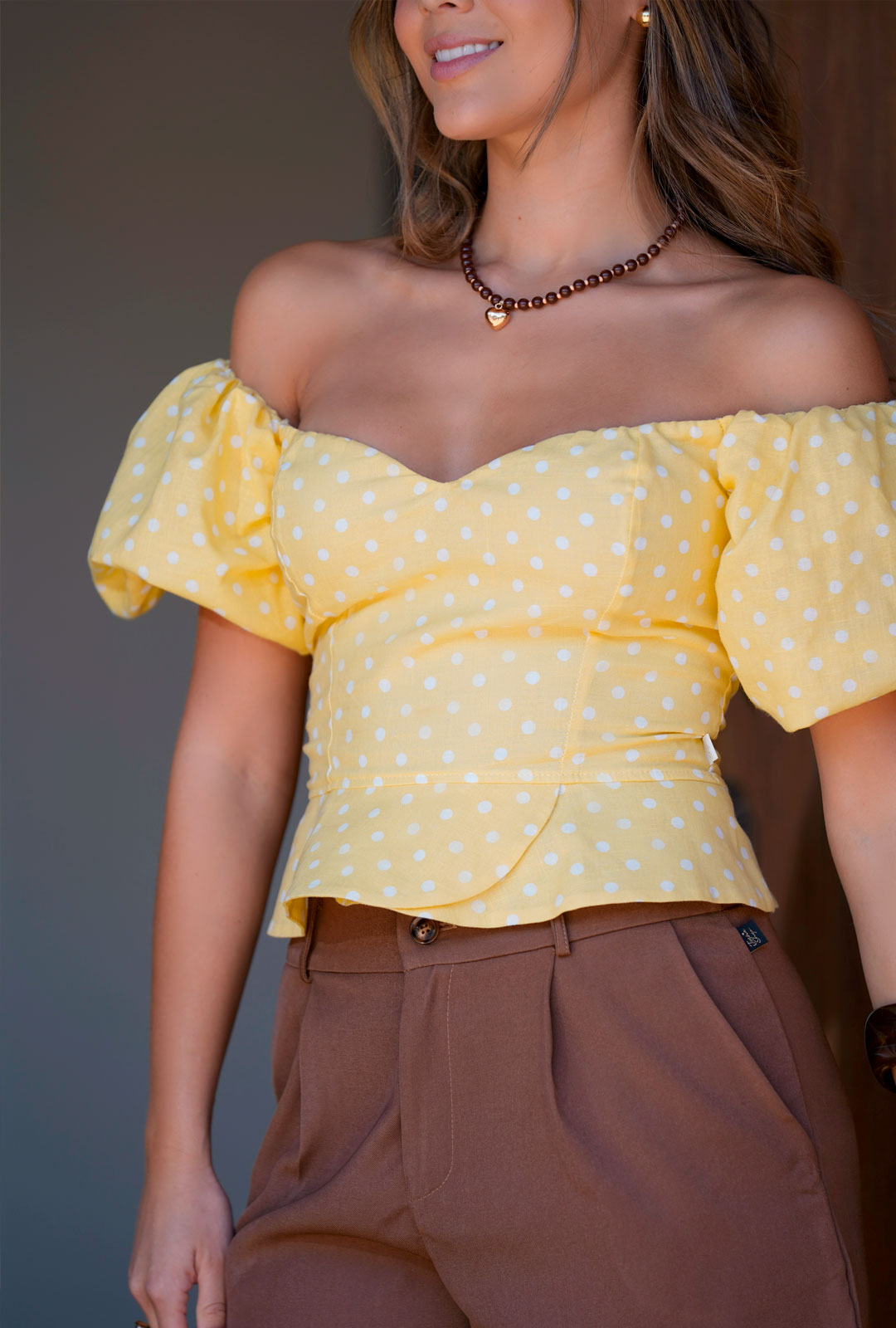 Blusa Polka Dot Amarilla