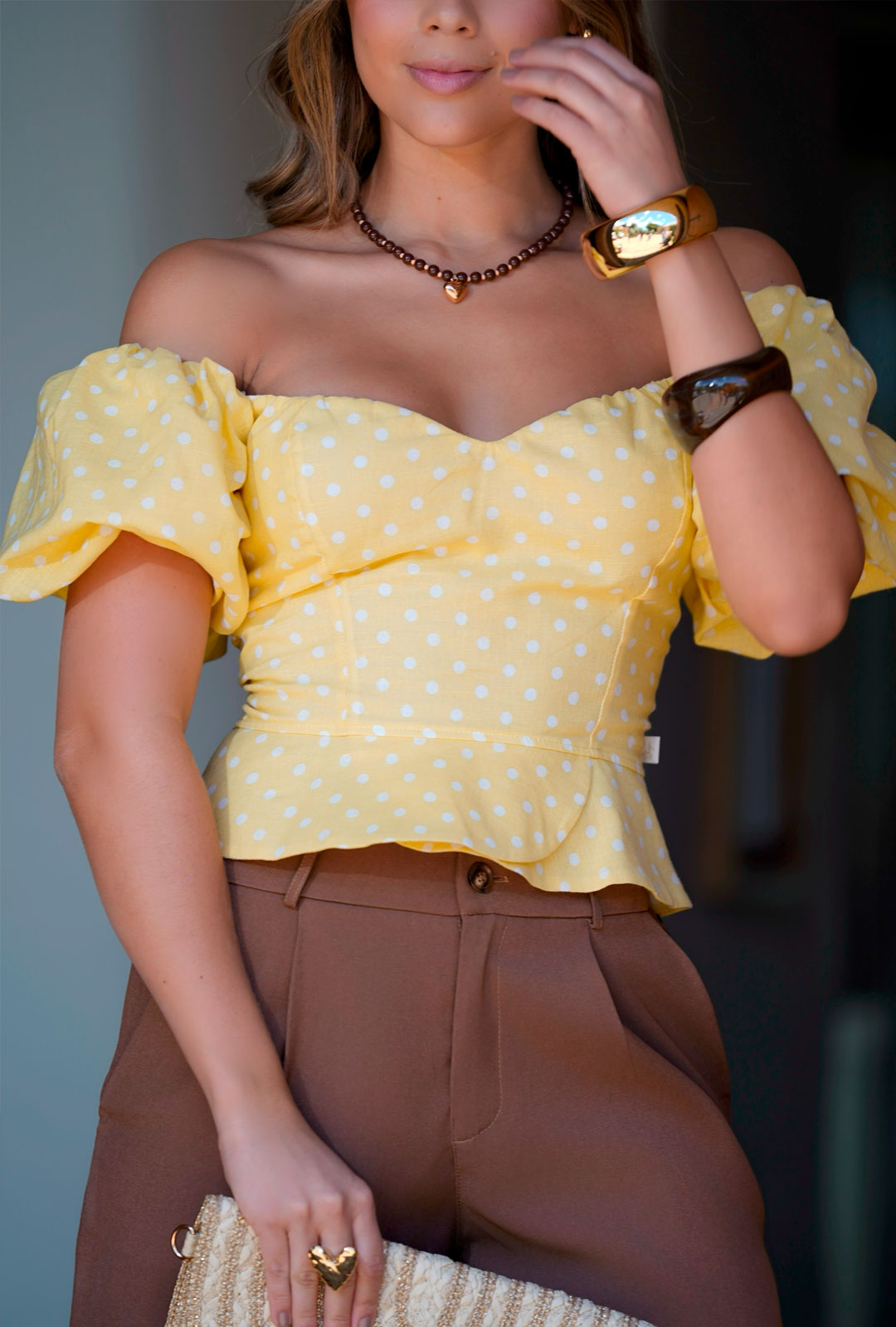 Blusa Polka Dot Amarilla