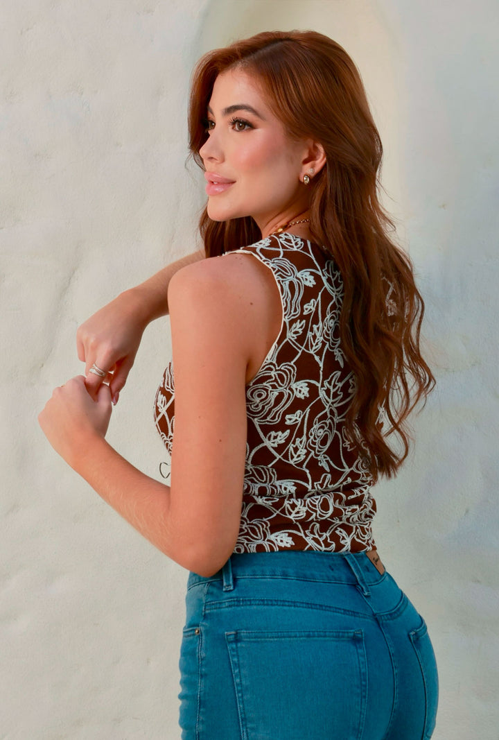 Chaleco Chocolate Bloom