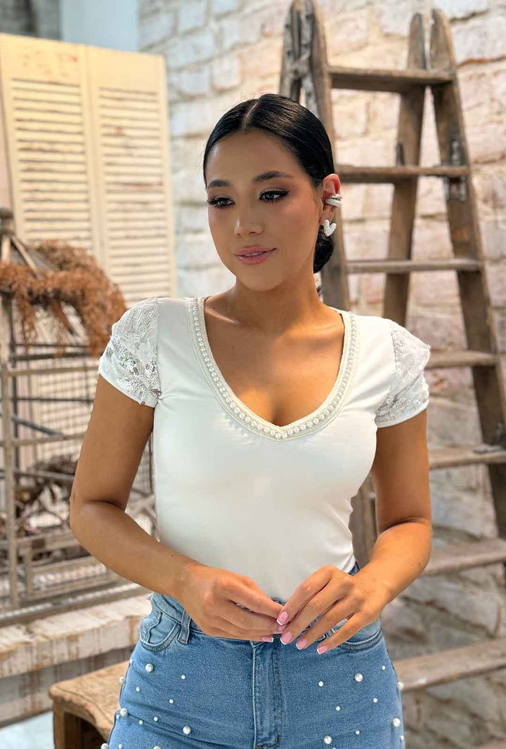 Blusa Chantilli - Plateada