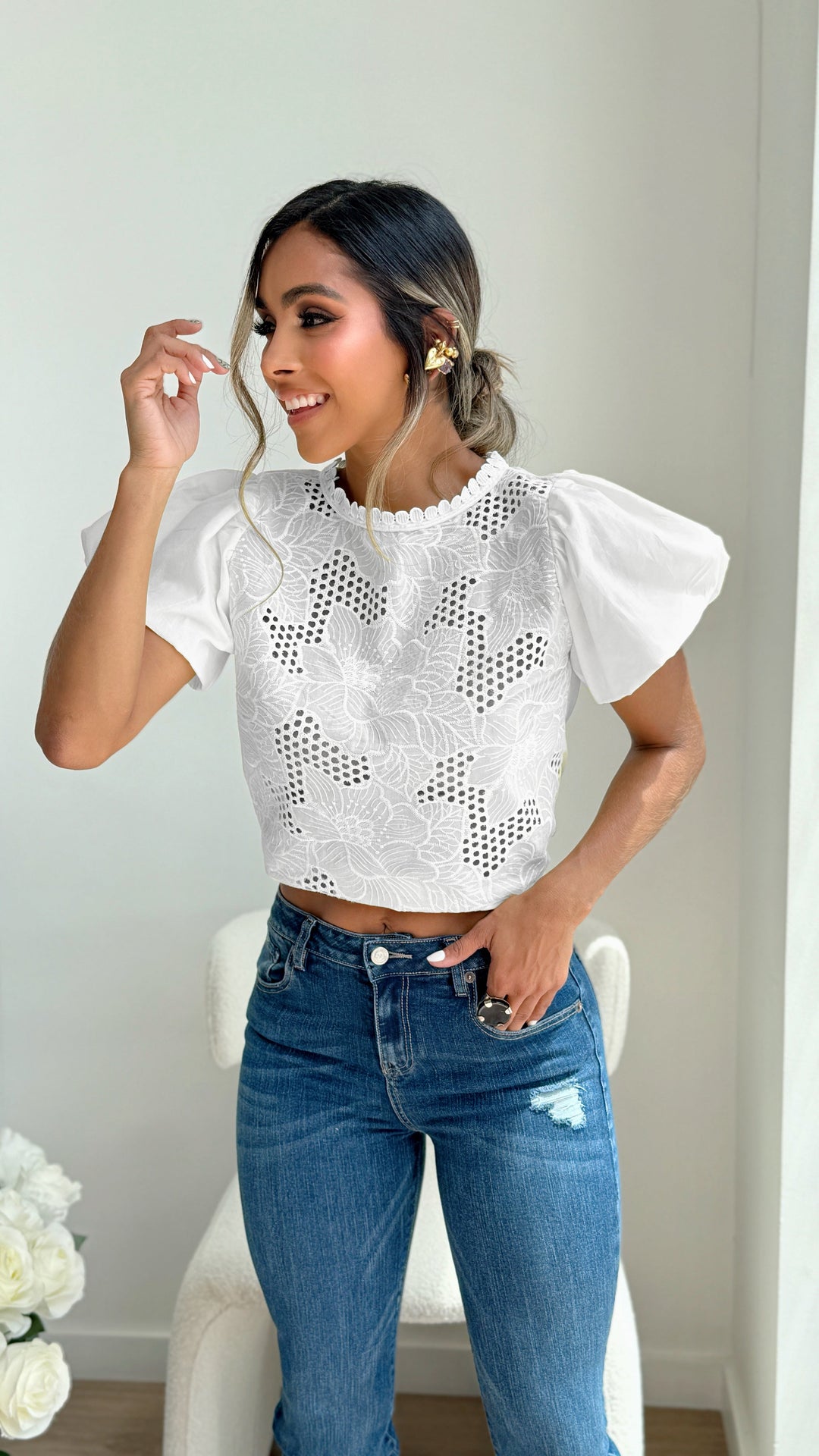 Blusa Fiore - Blanca