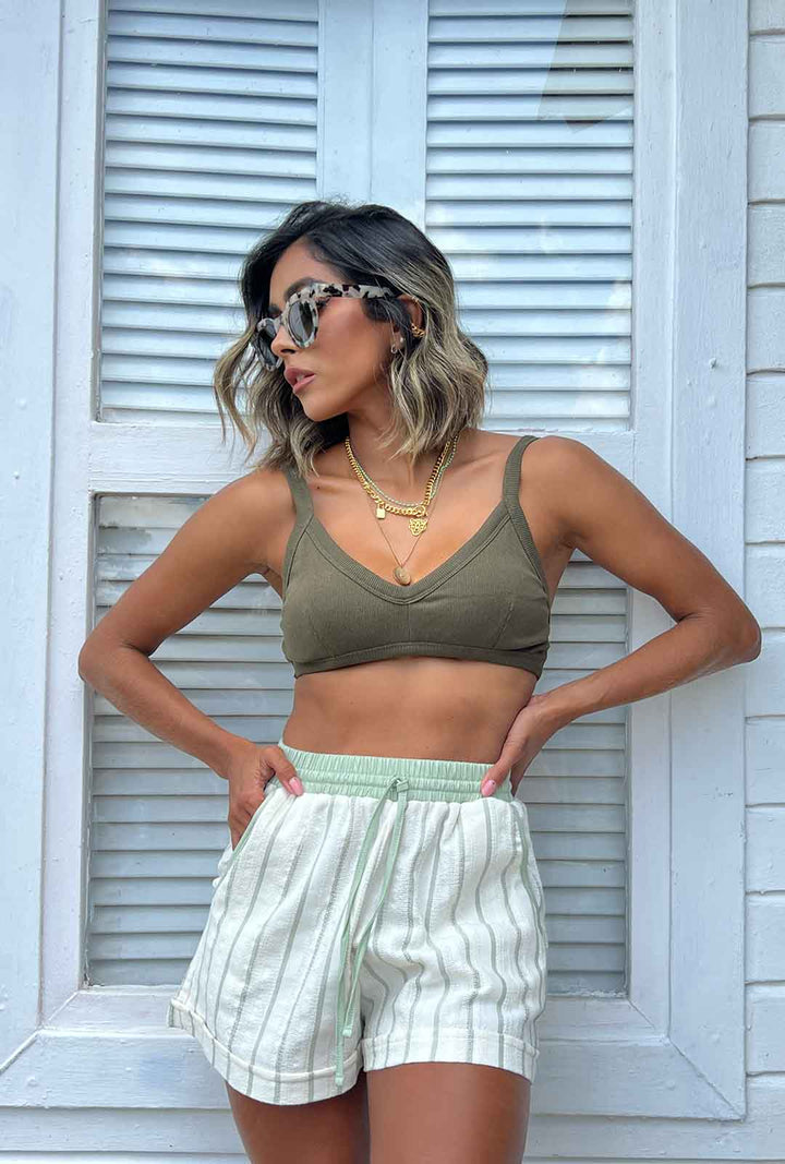 Crop top Liah - Verde Militar