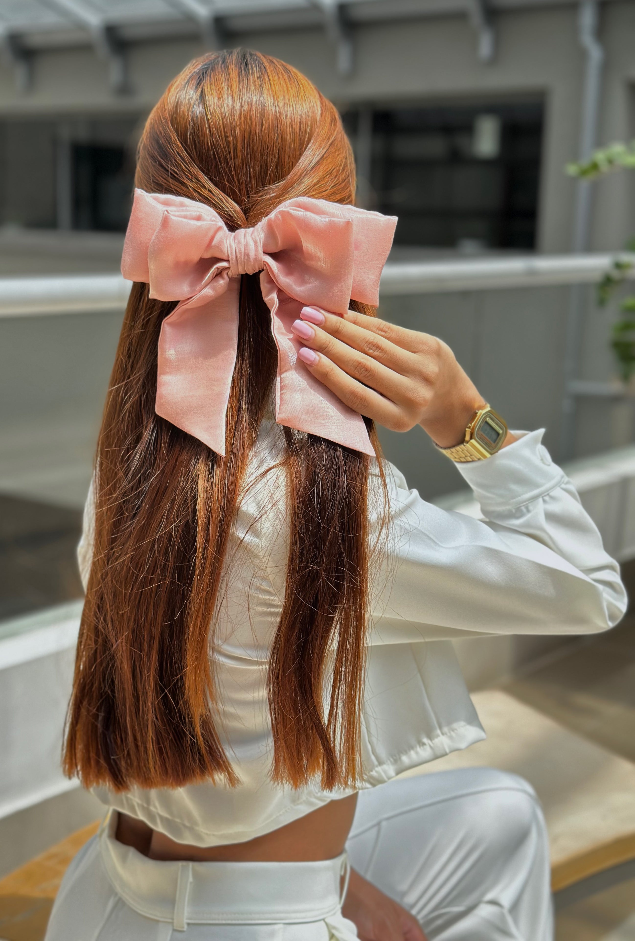 Moño Pinza Coquette - Rosado